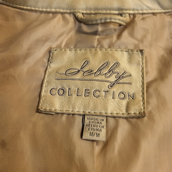 Sebby Lightweight Taupe Faux Leather Moto Jacket sz M - Picture 7 of 7